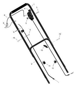 Handle Assembly Diagram and Parts List for 227110X71A 2001 Briggs and Stratton Lawn Mower